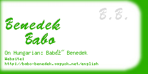 benedek babo business card